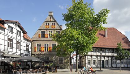 Marktplatz vor dem historischen Rathaus in Werne