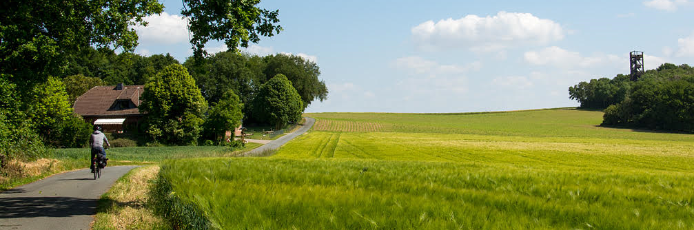 Die Römer-Lippe-Route entlang der "Römischen Wasserquellen"-Schleife nach Sonsbeck